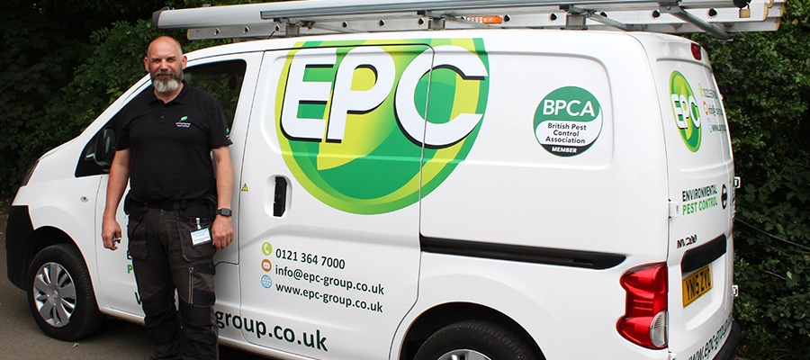 Member logo on van 2 Ian Sharpe of EPC, proudly displaying the BPCA member logo